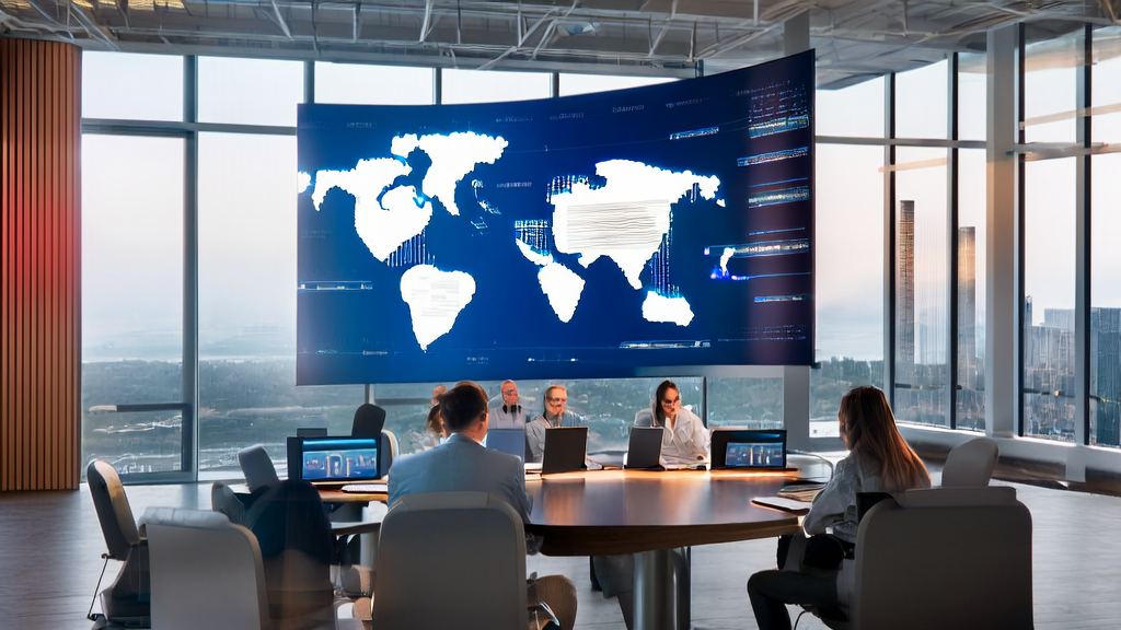 Team using AI email polishing tools in a modern office