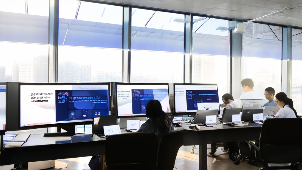 Employees in a modern office using AI email polishing tools to optimize email content
