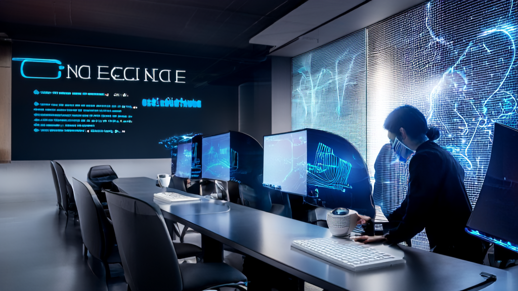 A young professional in an office using an AI email polishing tool to optimize email content, with the Zhipu Multimodal Open Week logo in the background.