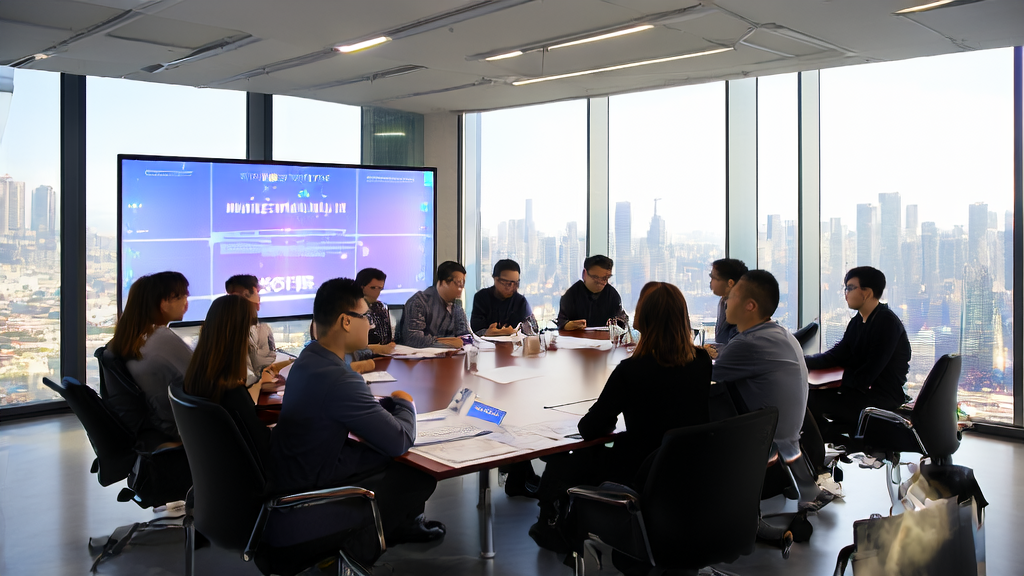 AI赋能精准获客技术引领营销新方向，展示了现代化办公室内团队讨论最新AI营销策略的场景。