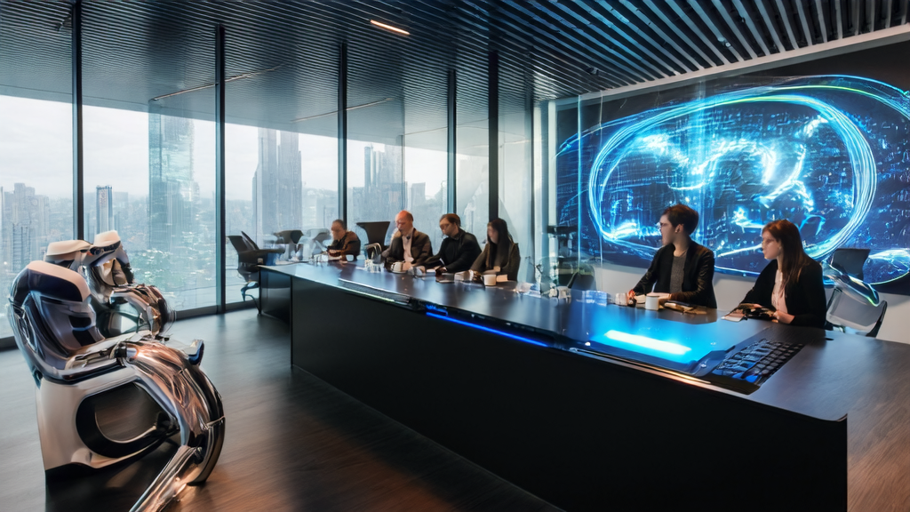 In a modern office environment, entrepreneurs use Google Gemini3 and Antigravity for efficient customer acquisition