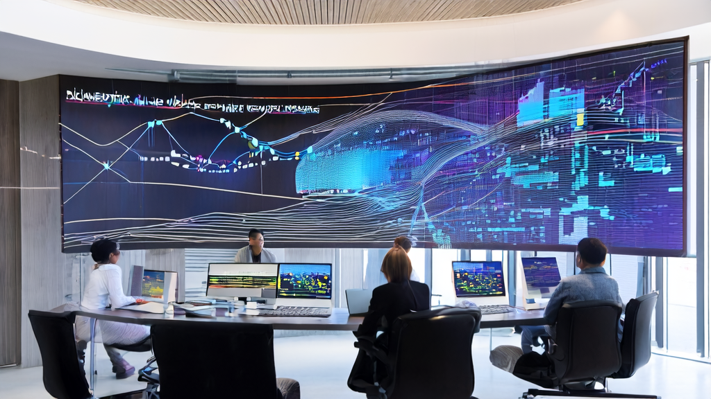 数据科学家在办公室中利用AI技术优化邮件营销策略，提升客户获取效率与转化率