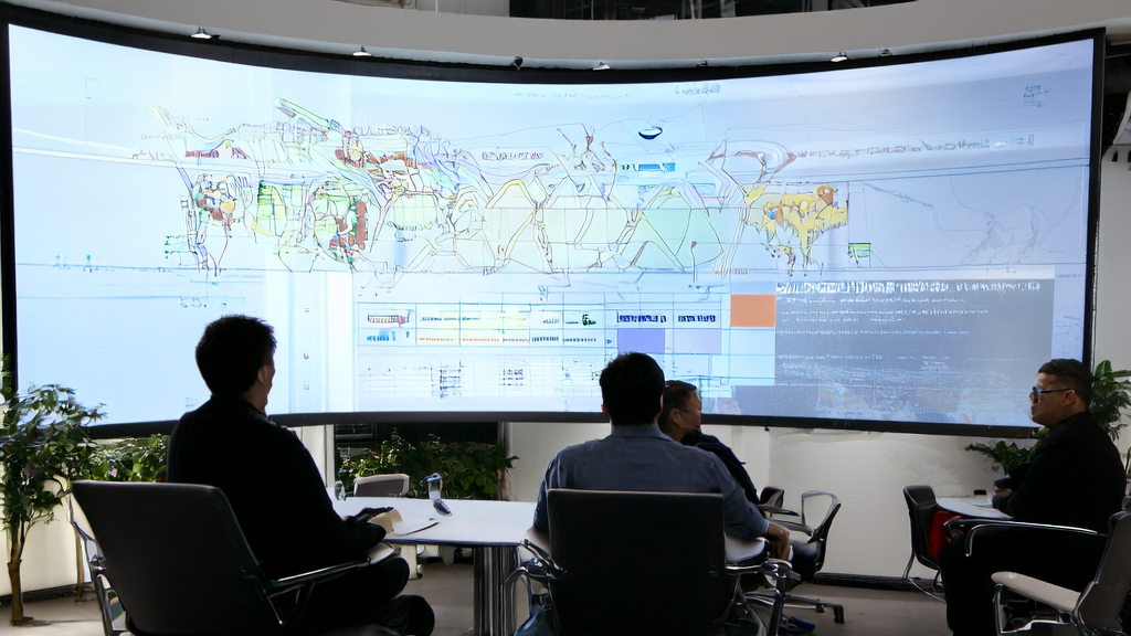 Tech professionals analyzing client data using Google Maps and discussing the application of the DeerFlow open-source framework