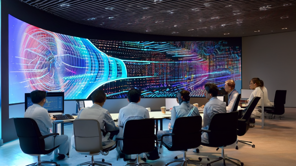 Data scientists in a modern office using AI technology for customer data cleaning to achieve precise marketing