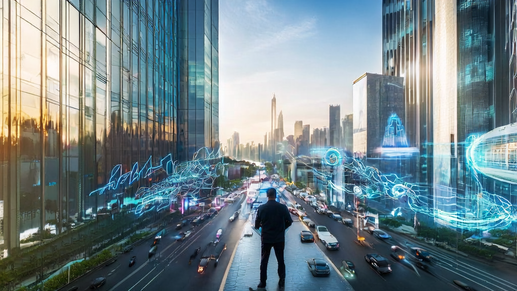 E-commerce entrepreneur using AI technology for international market customer acquisition and global market penetration