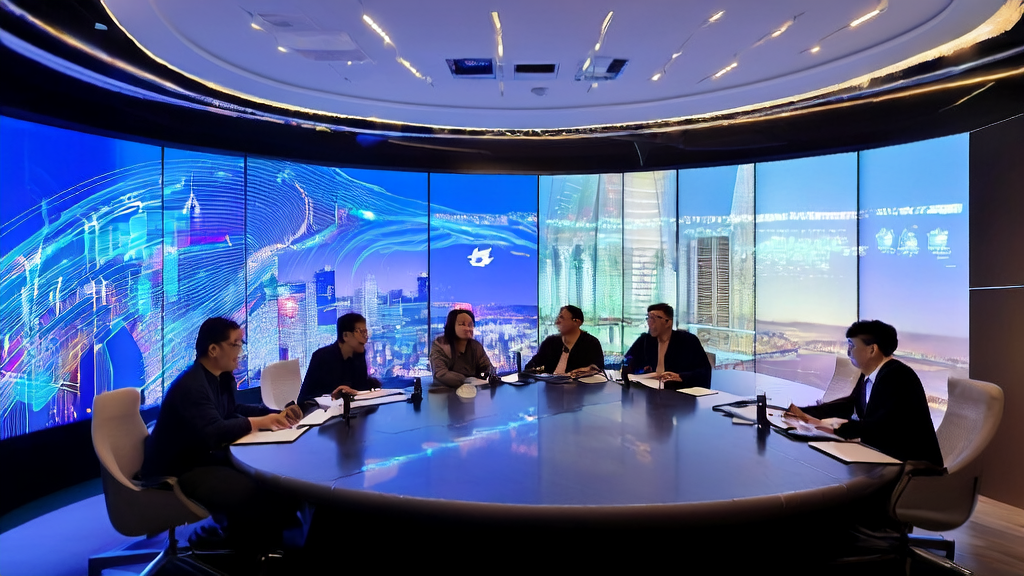 Modern office scene showcasing AI-powered personalized email marketing and one-to-one reach using AI customer prediction models