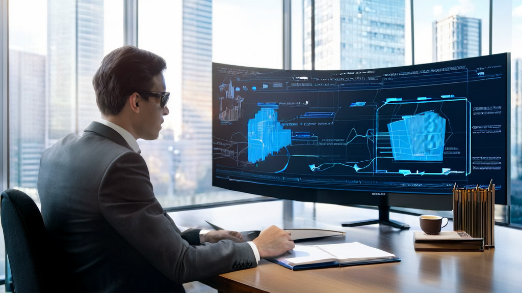 Business professional using AI email polishing tool to enhance communication efficiency in export emails