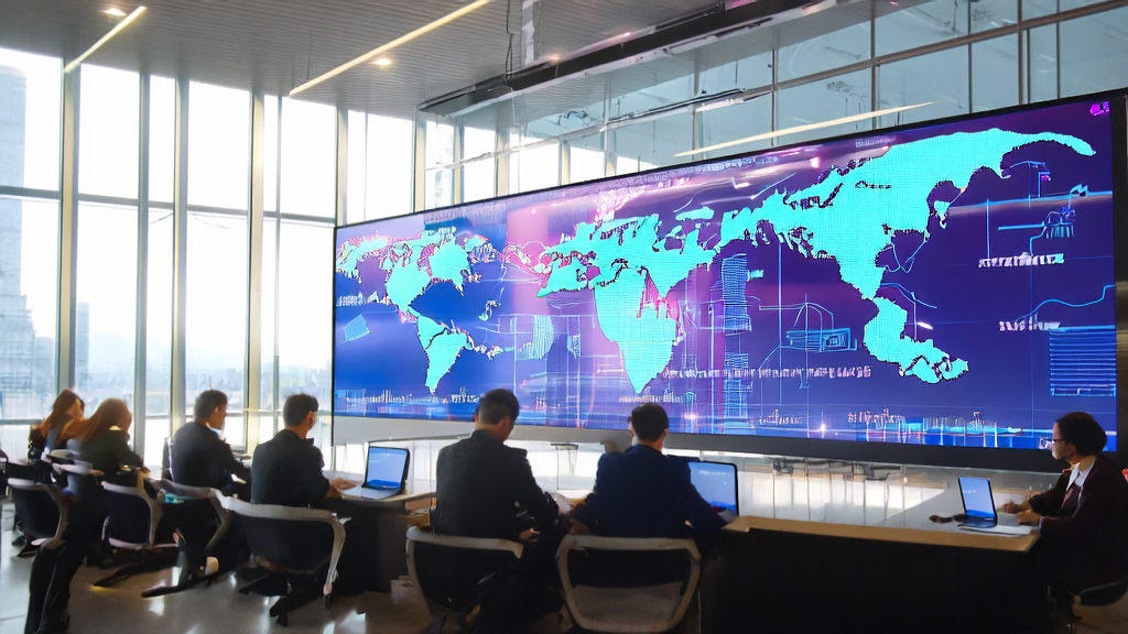 A modern office bathed in sunlight, showcasing the Mafengwo AI Lushu interface with employees using AI-powered marketing tools to enhance customer experience.