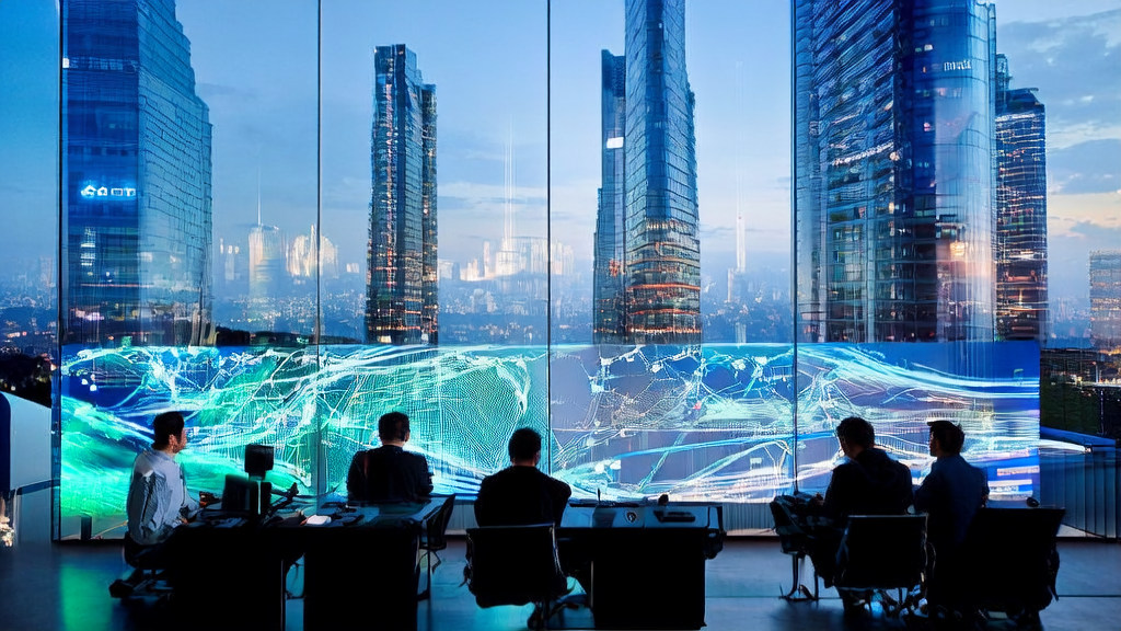 Innovative lab in a modern city showcasing the application of AI technology in personalized marketing