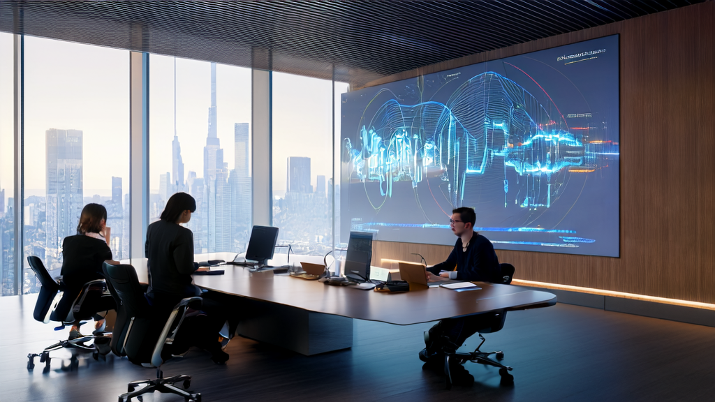 AI赋能精准广告投放与个性化营销的现代化办公室场景