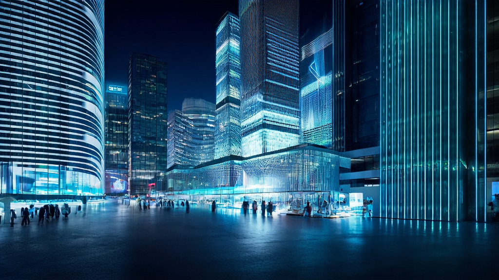 未来城市的现代化营销公司使用AI技术和高拟真语音生成模型优化营销策略