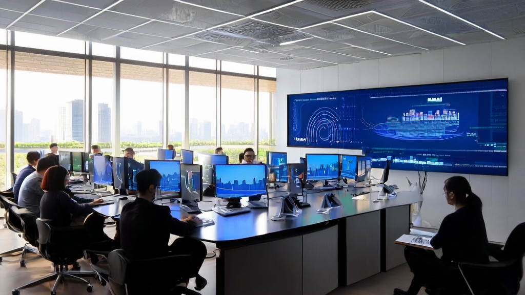 A modern office setting showcasing AI-enabled personalized marketing activities, highlighting Tencent Yuanbao's AI chat assistant interacting efficiently with users in the Video Account comment section.