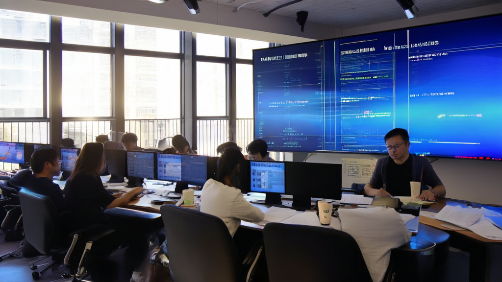 A team in an office discussing AI-enabled personalized marketing strategies, with a large screen displaying the UltraRAG 2.0 system.