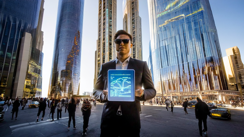 Young entrepreneur in a Middle Eastern city exploring new AI acquisition strategies with DeepSeek V3.2