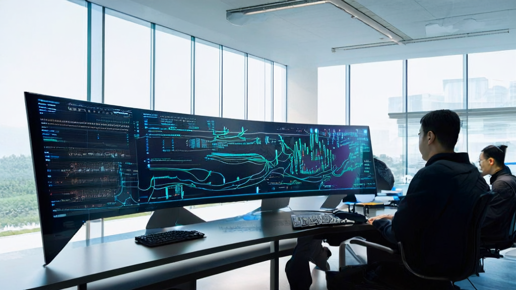 Programmers in an e-commerce office using Tencent's CodeBuddy tool for AI customer acquisition development