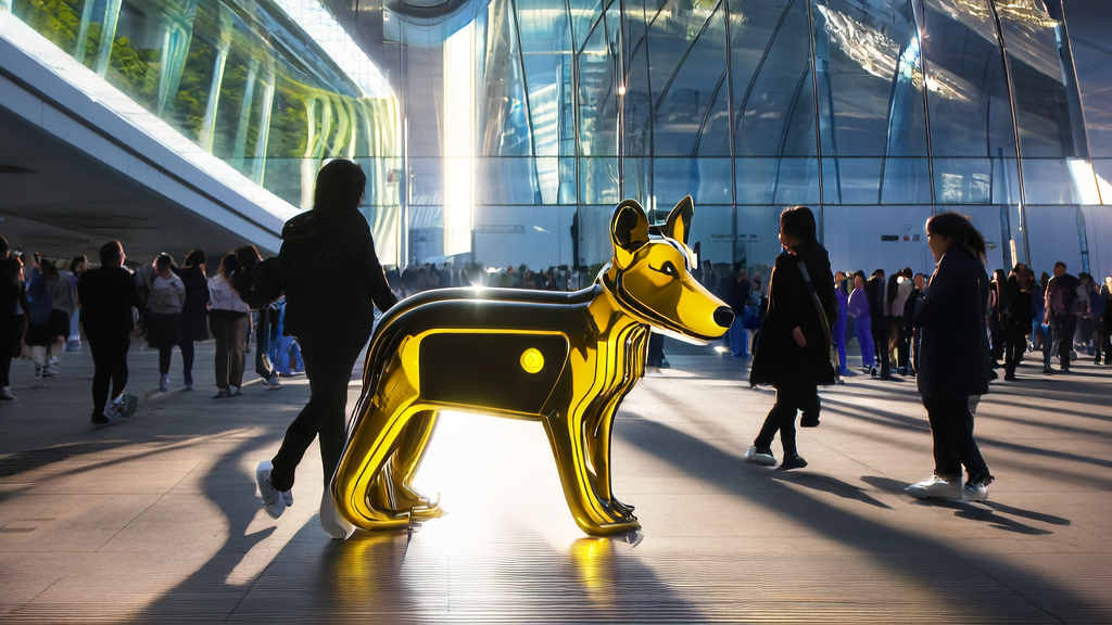 深圳地铁中的AI智能导盲犬“小蒜”帮助视障人士安全出行