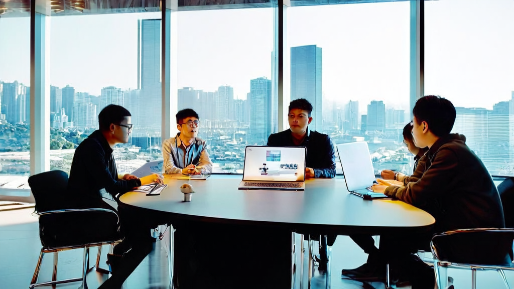 现代化办公场景,展示AI获客技术在B2B市场的应用前景