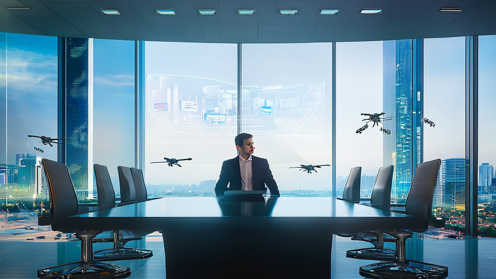 Scene of AI intelligent acquisition system in a modern office