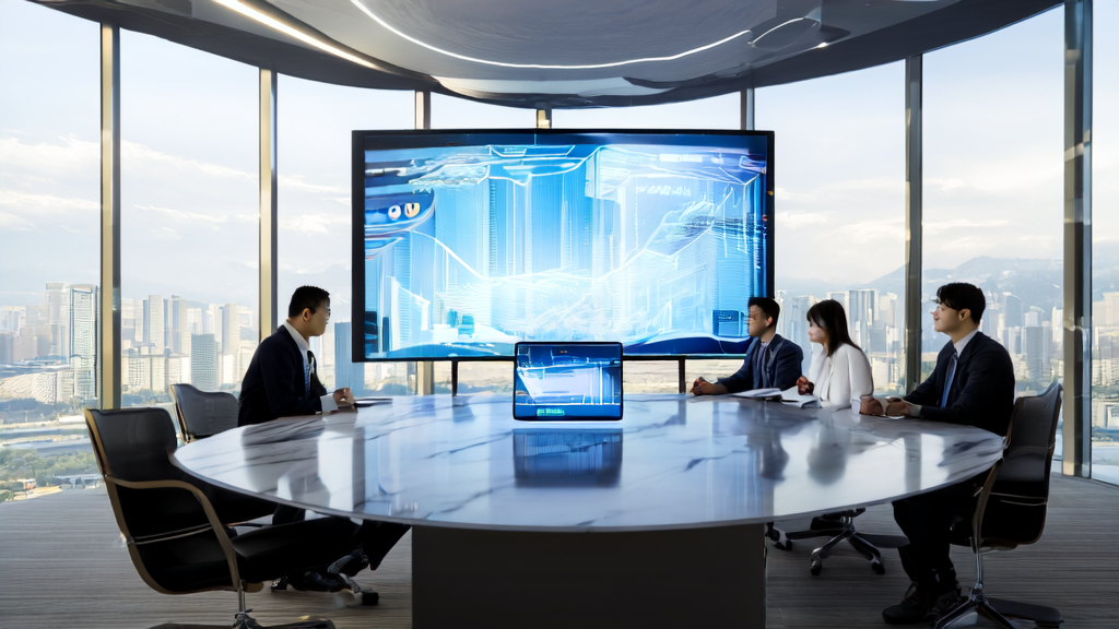 Scene of using AI intelligent acquisition system in a modern office