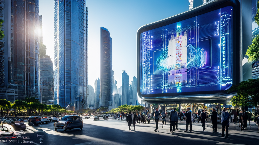 AI intelligent acquisition system applied in Southeast Asia, showcasing multilingual content generation and localized data analysis, set against a backdrop of a modern city center