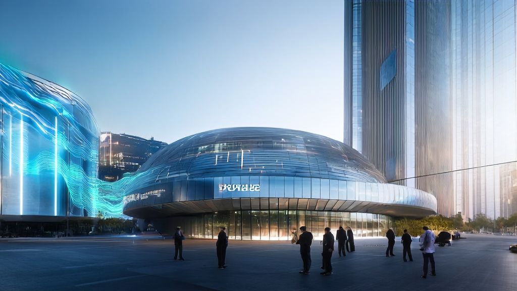 未来城市的科技中心，技术人员通过No Code平台构建AI智能获客系统