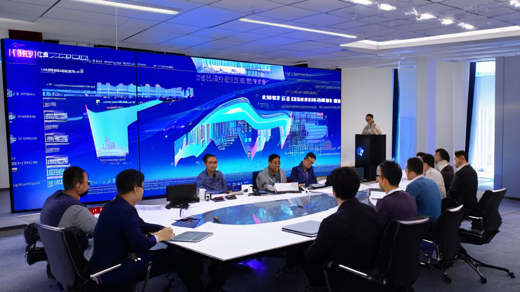 Depicts the application scenario of AI intelligent acquisition system in a meeting room, where engineers are discussing the latest technological advancements
