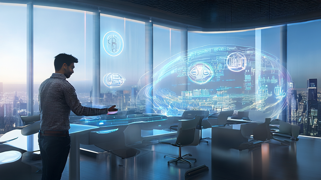 未来城市中的AI智能获客系统正在高效运作，帮助创业者快速锁定潜在客户。