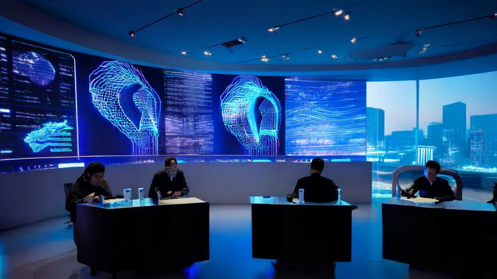 AI智能获客系统在未来的科技办公室中运作,提升跨境电商效率