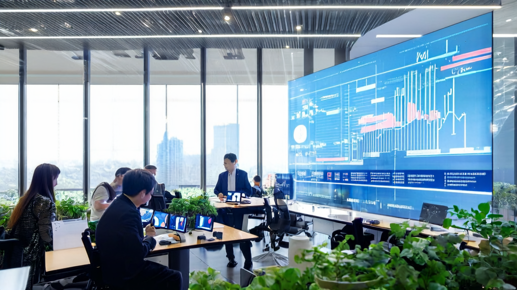 Modern office showcasing the real-time operation of AI intelligent customer acquisition system