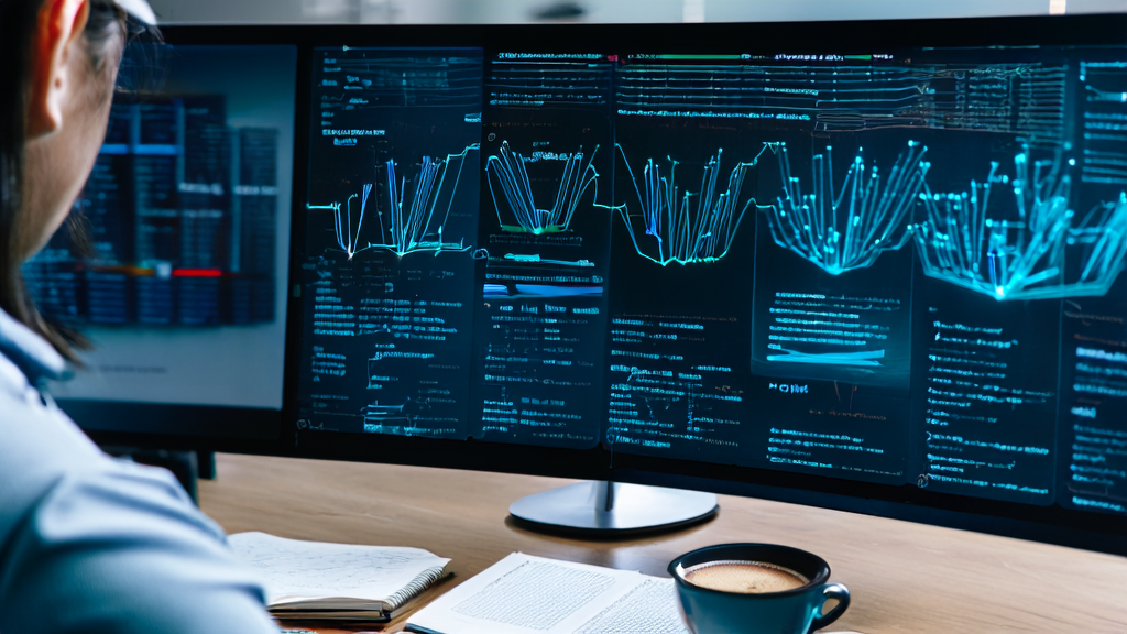 Data analyst in an office using AI keyword optimization to enhance email marketing conversion rates