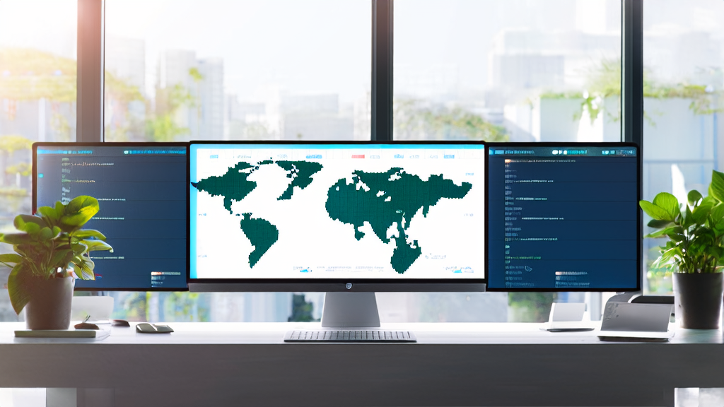 Modern independent site office illuminated by sunlight, showcasing AI keyword optimization and multilingual support