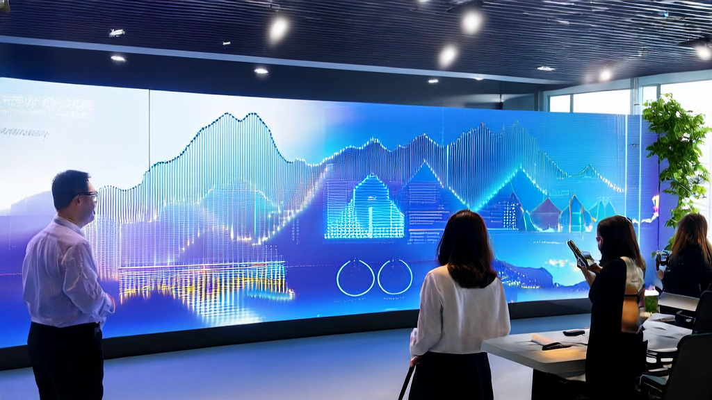 未来2025年的跨境电商独立站办公室，展示AI关键词优化技术和千问APP的应用，带来搜索引擎流量暴增