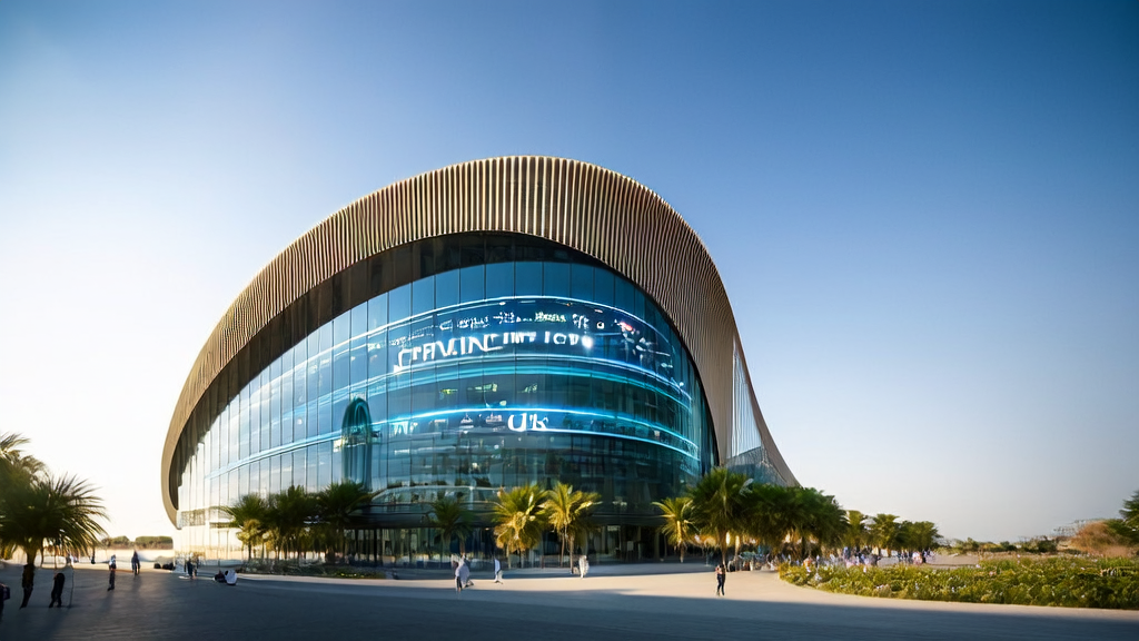 中东地区的现代办公大楼展示贝索斯Project Prometheus如何利用AI技术革新跨境电商获客方式