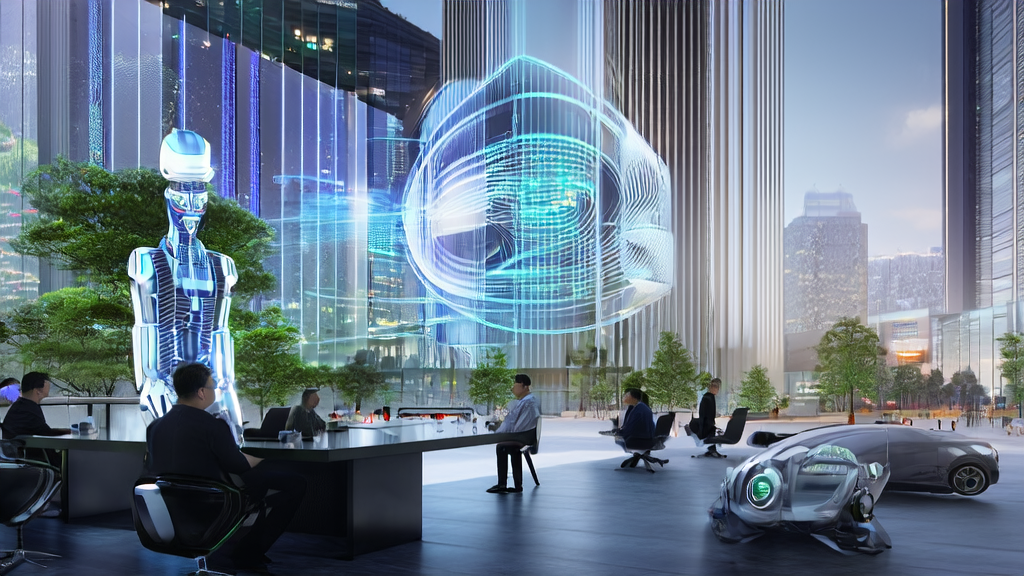 A futuristic scene of using AI predictive models for precise customer selection
