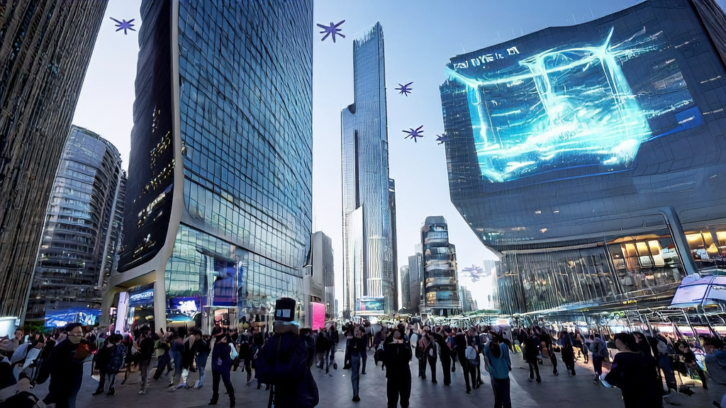 未来城市中的AI营销和腾讯混元3D世界模型发布场景