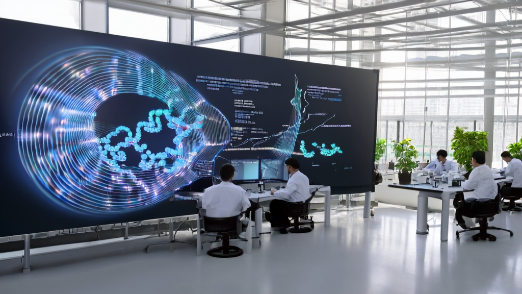 Scientists in a lab using Microsoft BioEmu model for protein simulation, exploring new opportunities in AI marketing.