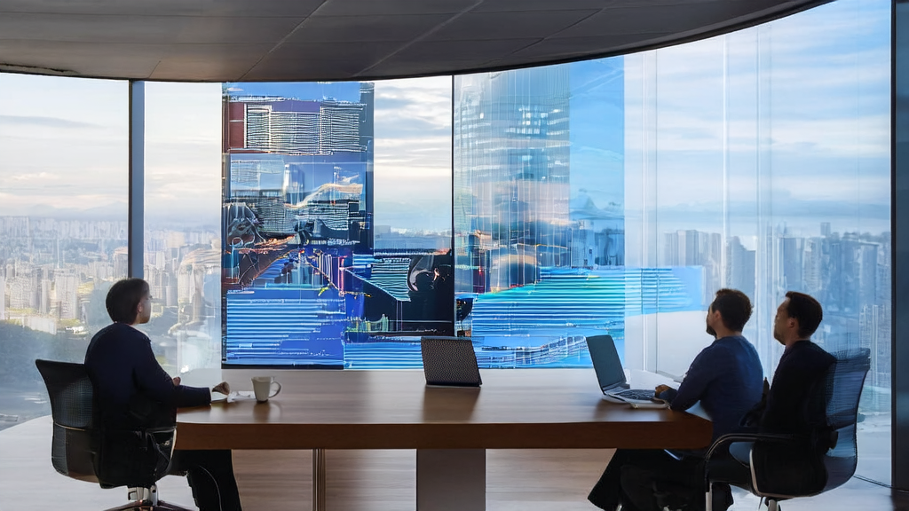 Modern office where employees use AI technology for efficient customer acquisition