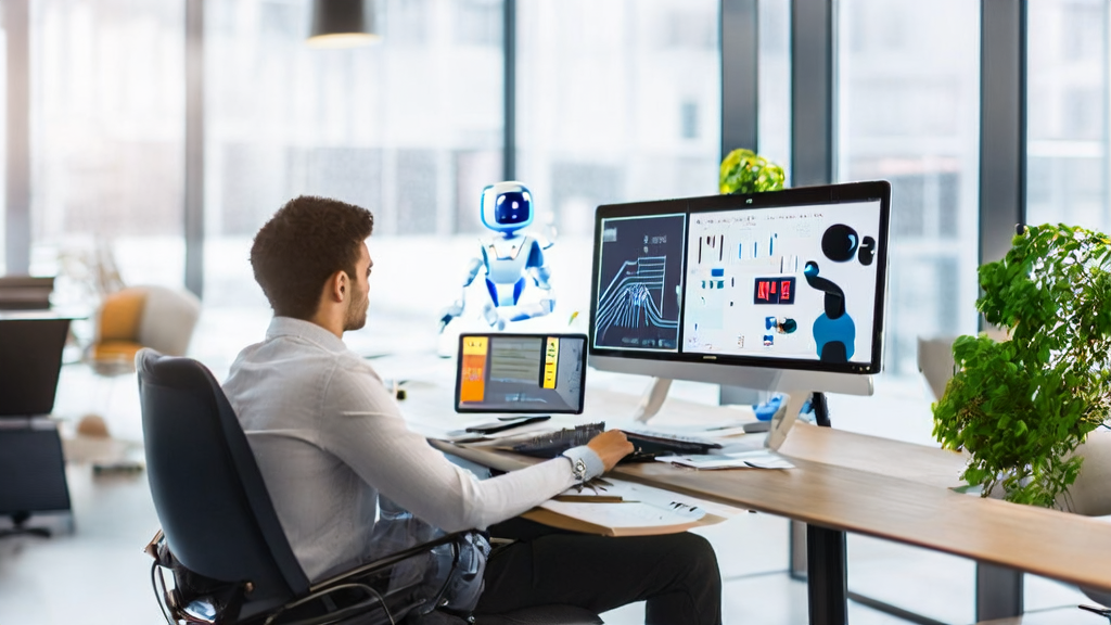 Young entrepreneur leveraging AI marketing with ChatGPT and Shopify to enhance customer acquisition efficiency