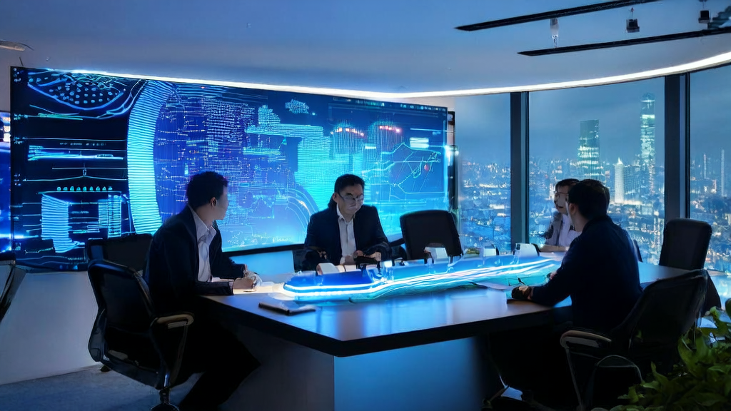 Data scientists in a modern office using AI technology to analyze customer data and enhance acquisition efficiency