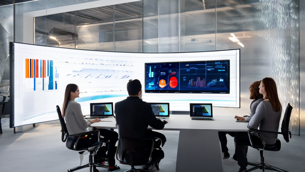 In a sunlit office, the marketing team leverages Gemini AI to optimize email marketing strategies for high conversion rates.