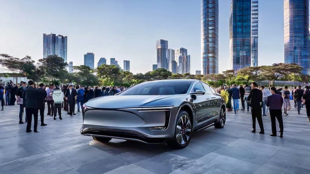 The global launch of Xiaopeng G7 in a futuristic city, showcasing its self-developed Turing chip and L3-level computing power as the new benchmark in AI-powered cars.
