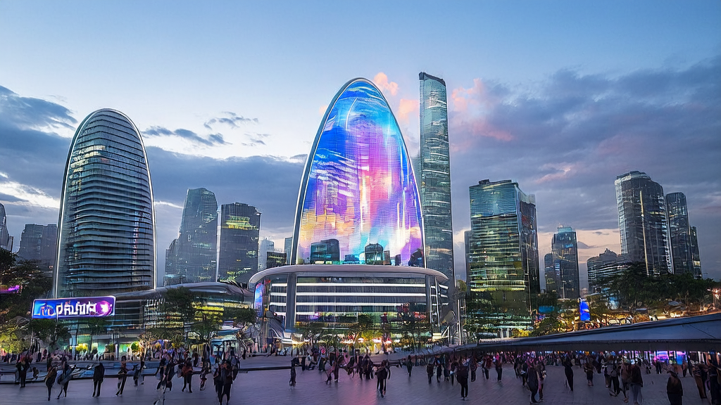 AI marketing innovation in a futuristic city