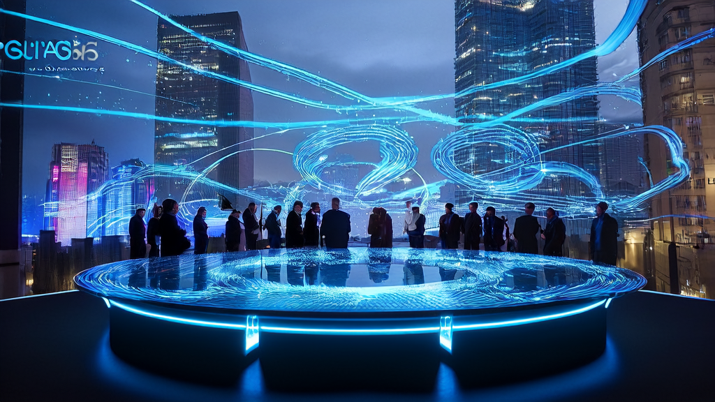 Global AI marketing experts discuss innovative acquisition channels and business growth against a backdrop of a futuristic cityscape at night