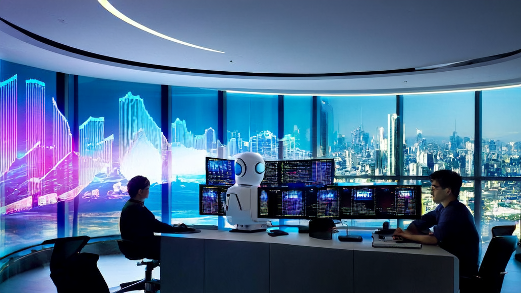 In a tech-savvy office, programmers are using AI technology for customer data cleaning and analysis to enhance marketing performance.