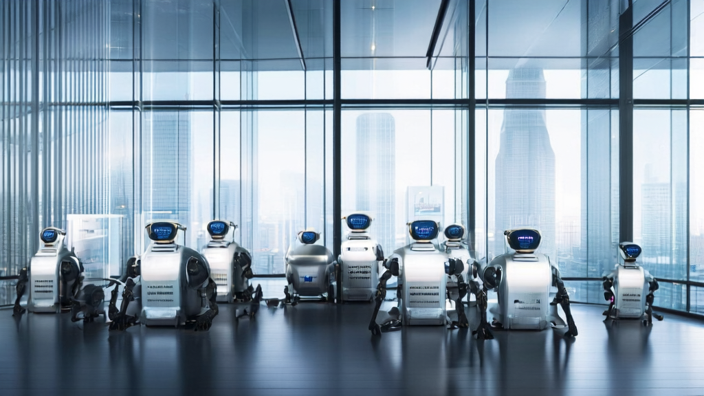 未来城市中的智能机器人使用360纳米AI进行高效营销协作