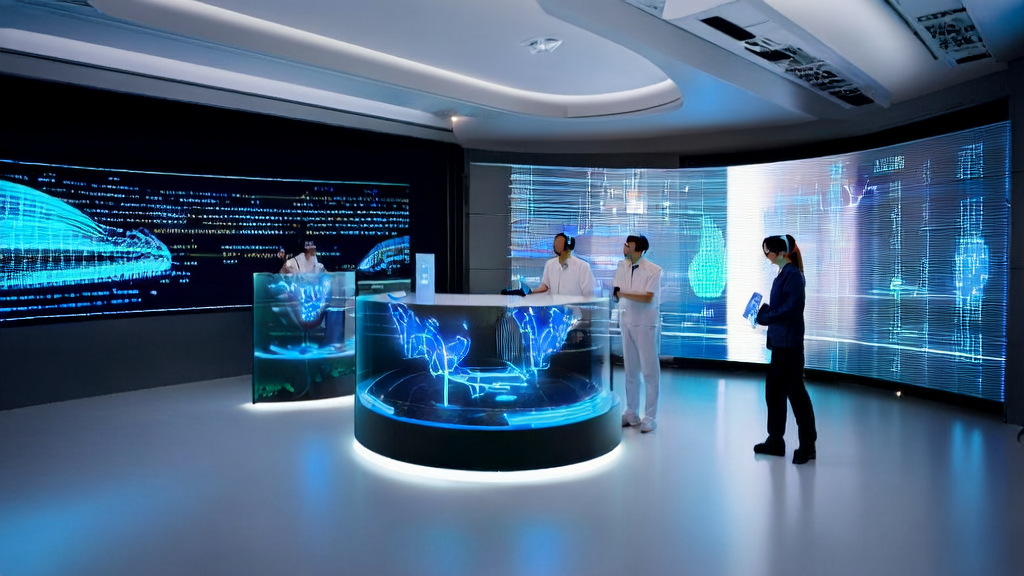 A modern office showcasing Tencent's latest AudioStory device, symbolizing the future of AI marketing