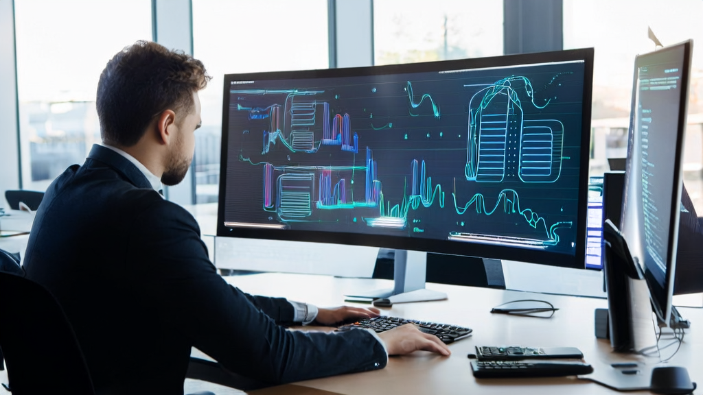 Scene of an export company using AI technology to efficiently acquire LinkedIn customers