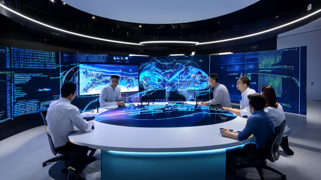 在现代化办公室中，数据科学家们使用智谱AI的多模态推理模型进行客户数据清洗，提升企业获客效率。