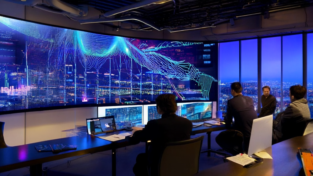 Modern office scene utilizing AMD Ryzen AI Max+ 395 processor for efficient AI marketing
