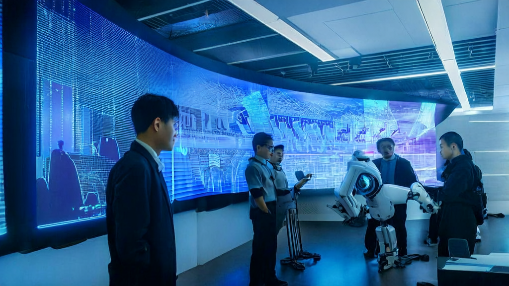 AI营销办公室中，工程师们使用基于AI算法的客户数据清洗服务进行数据分析